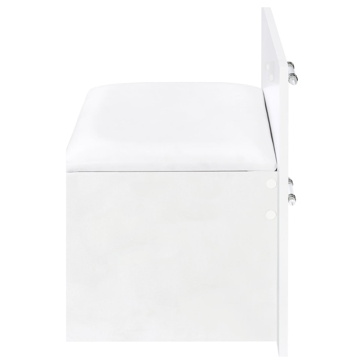 Flora 2-drawer Vanity Set with LED Mirror White High Gloss from Coaster - Luna Furniture