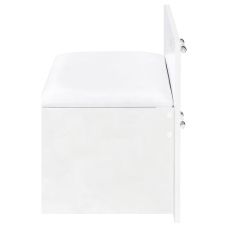 Flora White High Gloss 2-drawer Vanity Set with LED Mirror from Coaster - Luna Furniture