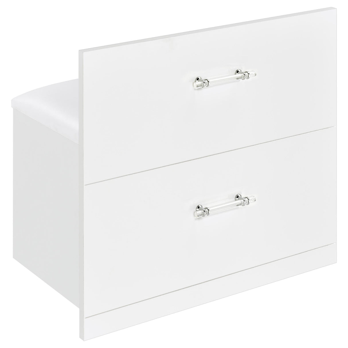 Flora 2-drawer Vanity Set with LED Mirror White High Gloss from Coaster - Luna Furniture