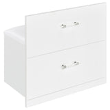 Flora 2-drawer Vanity Set with LED Mirror White High Gloss from Coaster - Luna Furniture