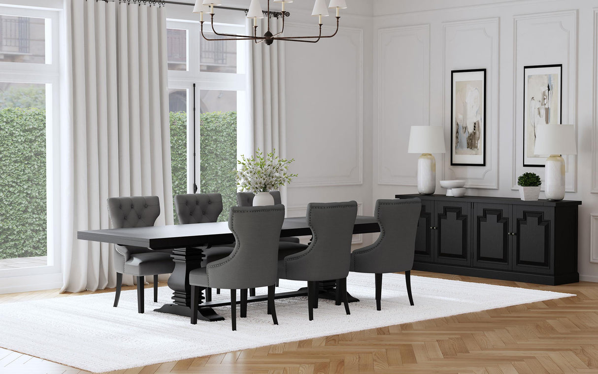 Florence Gray 7-Piece 126-inch Extension Dining Table Set from Coaster - Luna Furniture