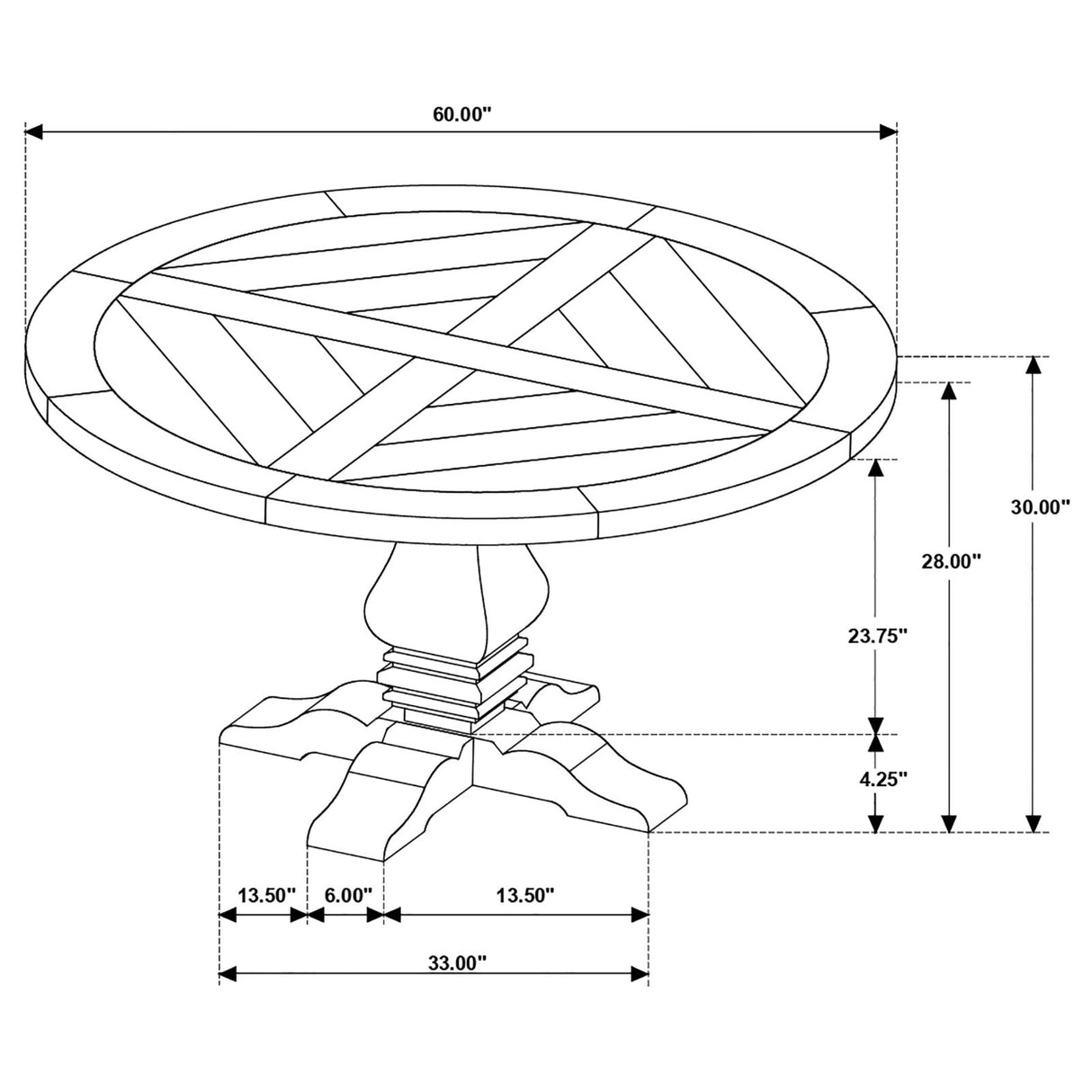 Florence Rustic Smoke and Beige 7-Piece Round Dining Set from Coaster - Luna Furniture