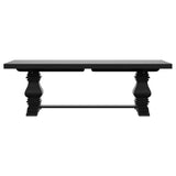 Florence Antique Black Rectangular Planked Wood Top Pedestal Dining Table from Coaster - Luna Furniture