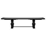 Florence Antique Black Rectangular Planked Wood Top Pedestal Dining Table from Coaster - Luna Furniture