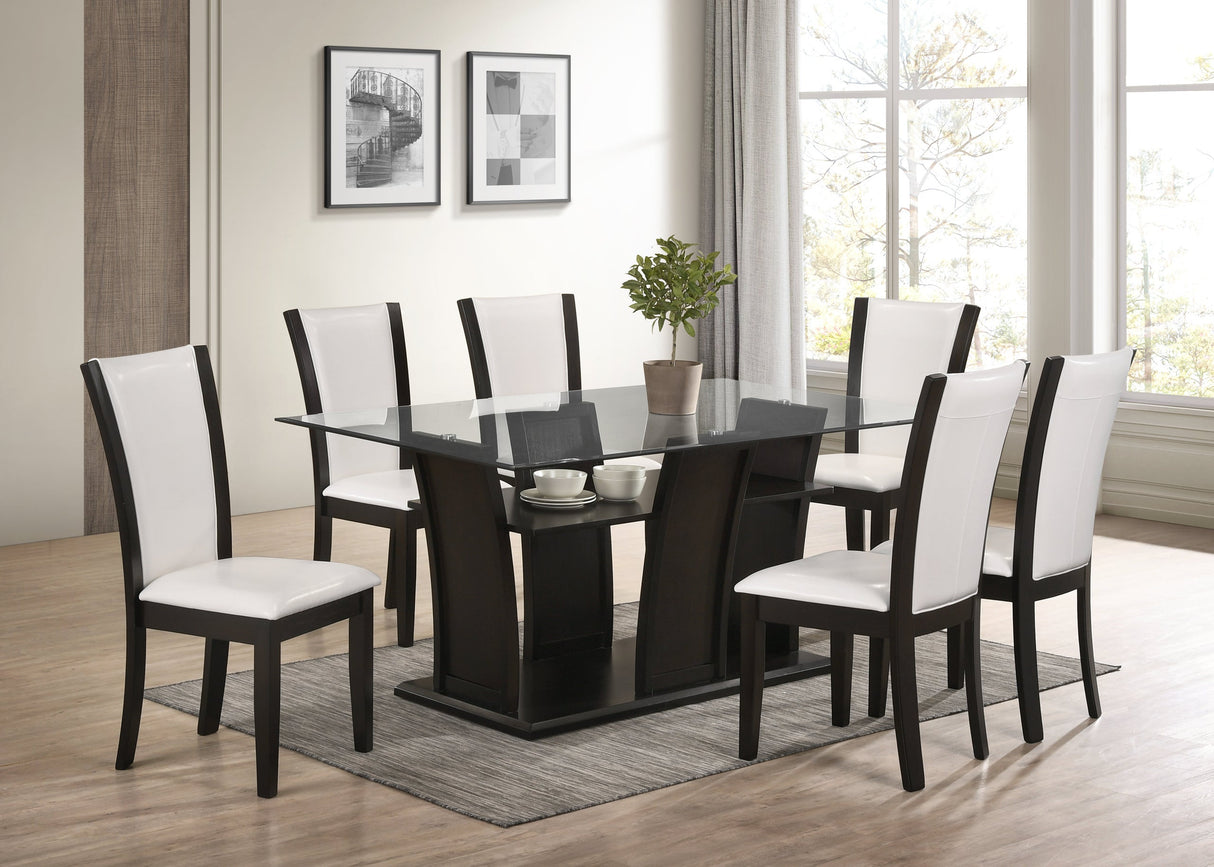Florida Gray Glass Top 7-Piece Dining Set from Happy Homes - Luna Furniture