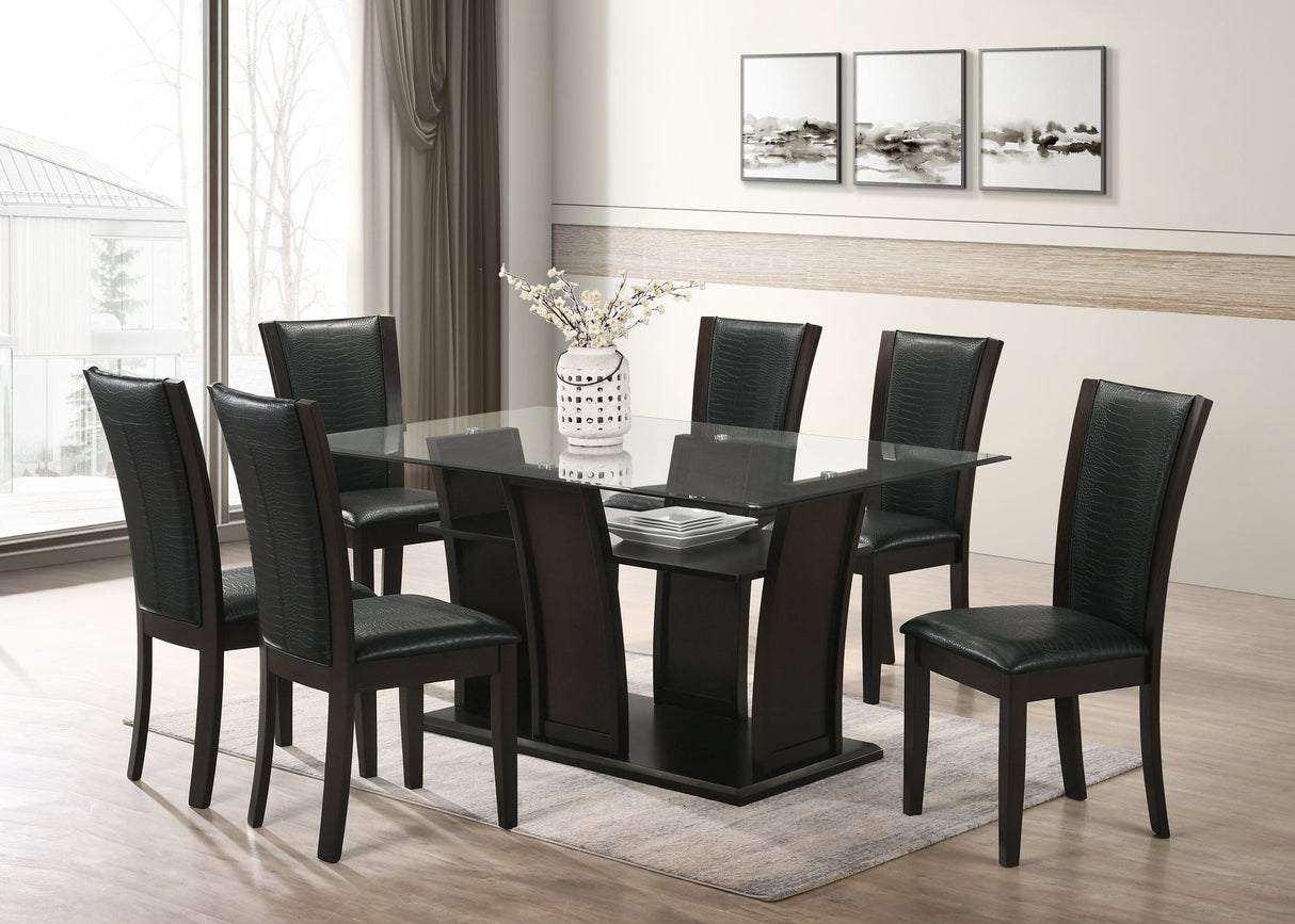Florida Gray Glass Top 7-Piece Dining Set from Happy Homes - Luna Furniture