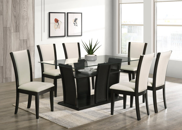 Florida Linen Glass Top 7-Piece Dining Set
