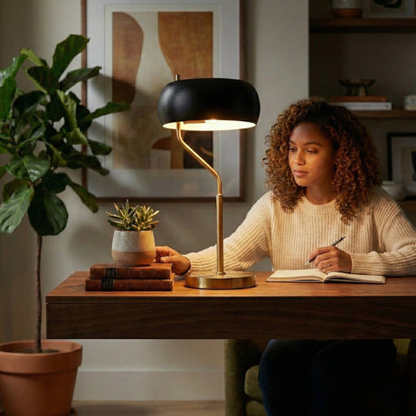 Flux Table Lamp - Black Outer - White Inner from Ashcroft Furniture - Luna Furniture