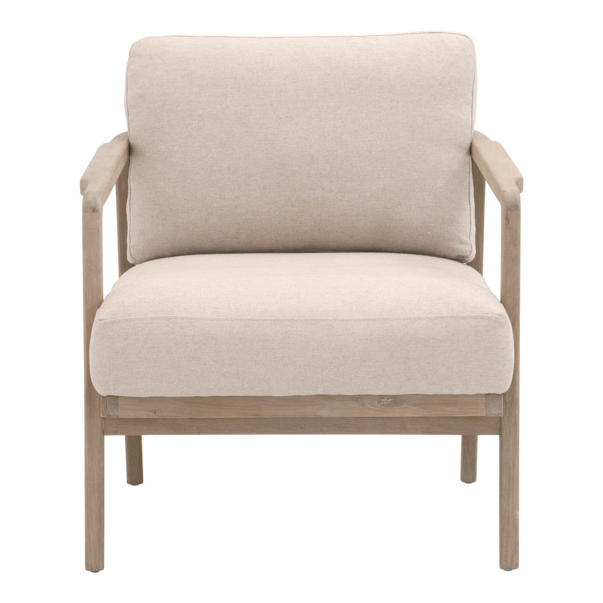 Harbor Club Chair in Flax Linen, White Rope, Smoke Gray Oak from Essentials For Living - Luna Furniture