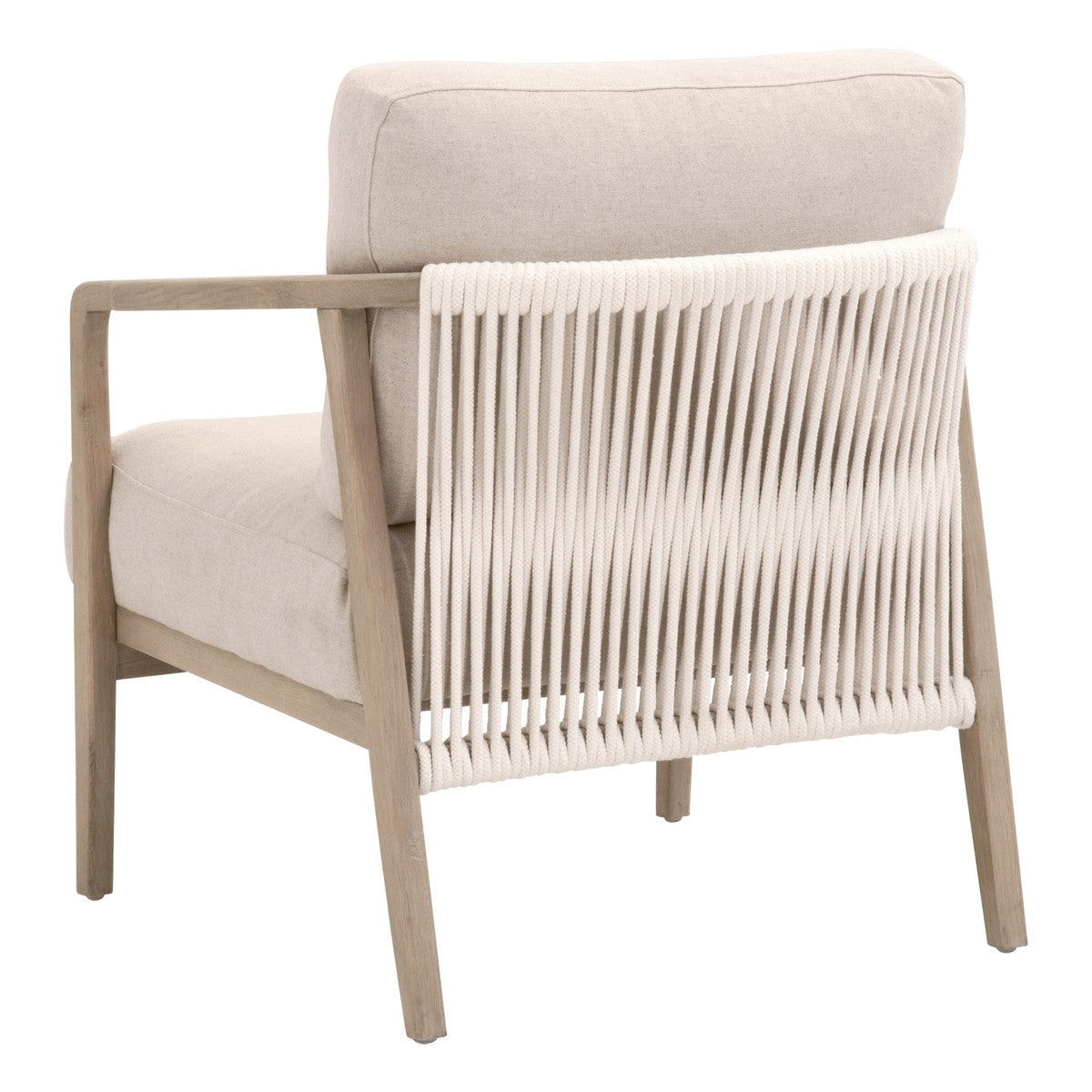 Harbor Club Chair in Flax Linen, White Rope, Smoke Gray Oak from Essentials For Living - Luna Furniture
