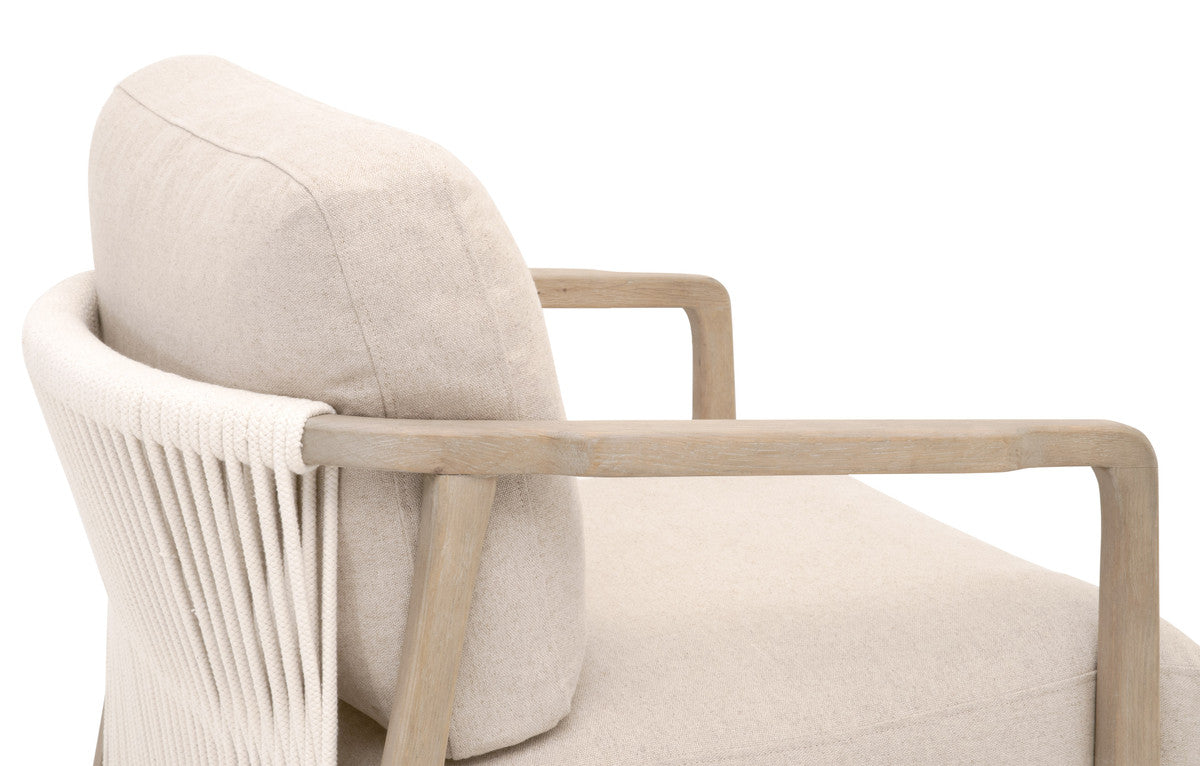 Harbor Club Chair in Flax Linen, White Rope, Smoke Gray Oak from Essentials For Living - Luna Furniture