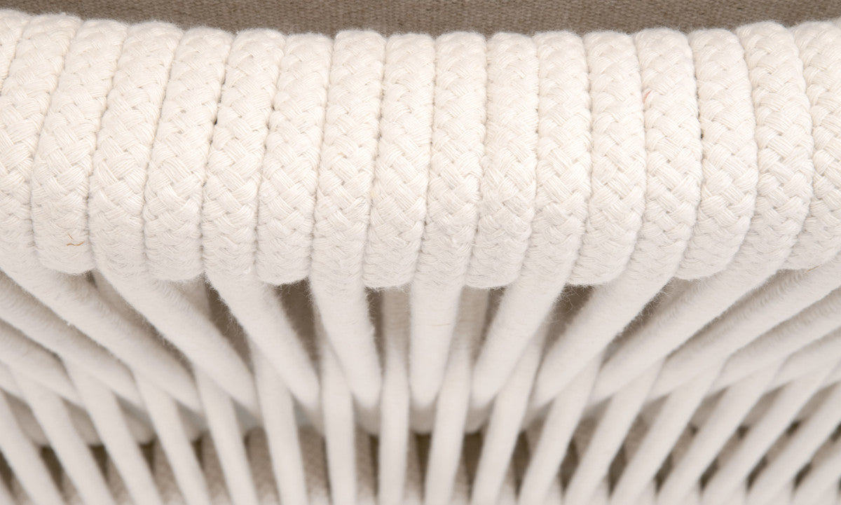 Harbor Club Chair in Flax Linen, White Rope, Smoke Gray Oak from Essentials For Living - Luna Furniture