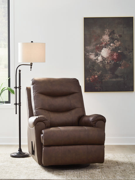 Flynwood Espresso Swivel Glider Recliner from Ashley - Luna Furniture