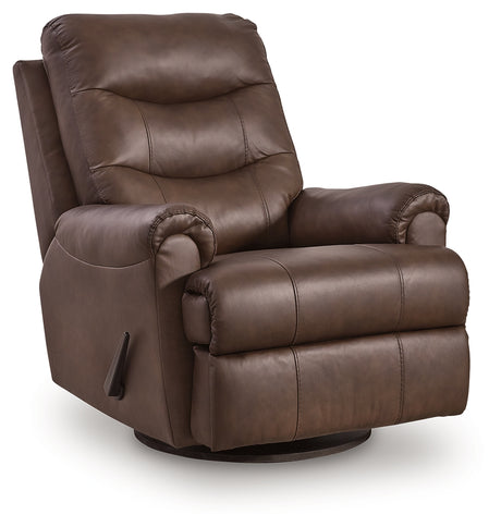Flynwood Espresso Swivel Glider Recliner from Ashley - Luna Furniture