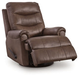 Flynwood Espresso Swivel Glider Recliner from Ashley - Luna Furniture