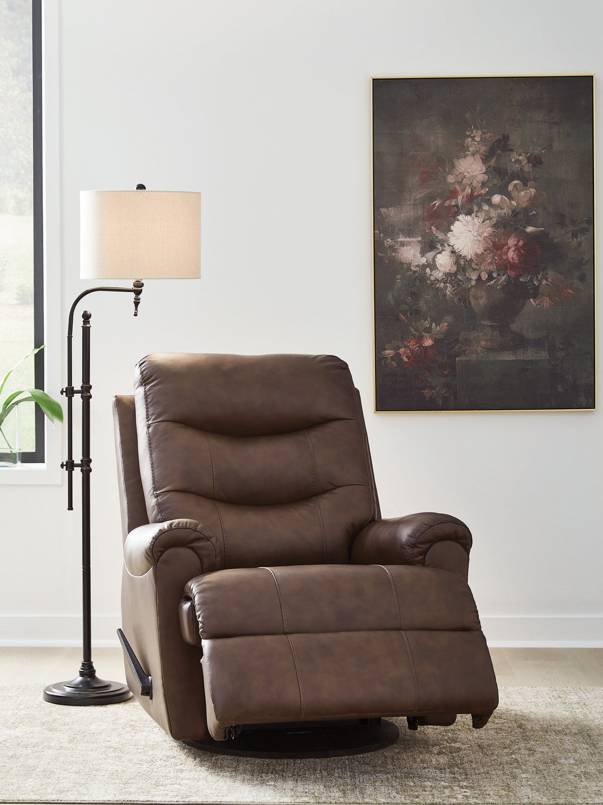 Flynwood Espresso Swivel Glider Recliner from Ashley - Luna Furniture