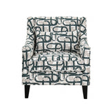 Viviani Beige/Teal Accent Chair, Pattern from Furniture of America - Luna Furniture