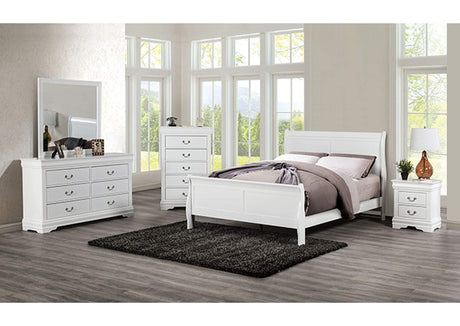 Louis Philippe White Transitional Bedroom Set from Furniture of America - Luna Furniture