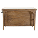 Manila 58" Kitchen Island Table with White Marble Top and Natural Mango Base from Home Trends & Design - Luna Furniture