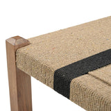 Manila 20" Ottoman Stool in Woven Natural and Black Rope from Home Trends & Design - Luna Furniture