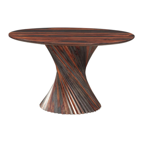 Meridian 48” Round Dining Table with Spiral Base in Capri Sheesham from Home Trends & Design - Luna Furniture