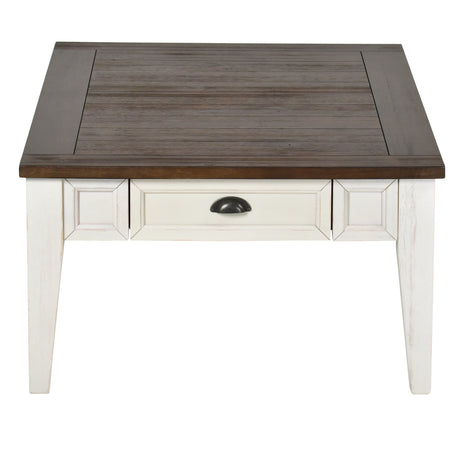 Cayla Cocktail Table, Dark Oak/White from Steve Silver - Luna Furniture