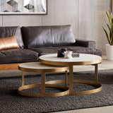 Michaelangelo 36" Nesting Coffee Table with White Marble from Home Trends & Design - Luna Furniture