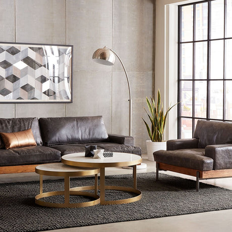 Michaelangelo 36" Nesting Coffee Table with White Marble from Home Trends & Design - Luna Furniture