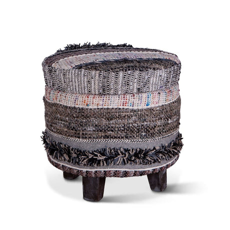 Marrakech 18" Accent Storage Stool in Moroccan Fluffy Black from Home Trends & Design - Luna Furniture