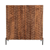 Miles 39" Bar Cabinet in Carved Brownstone from Home Trends & Design - Luna Furniture