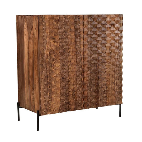 Miles 39" Bar Cabinet in Carved Brownstone from Home Trends & Design - Luna Furniture