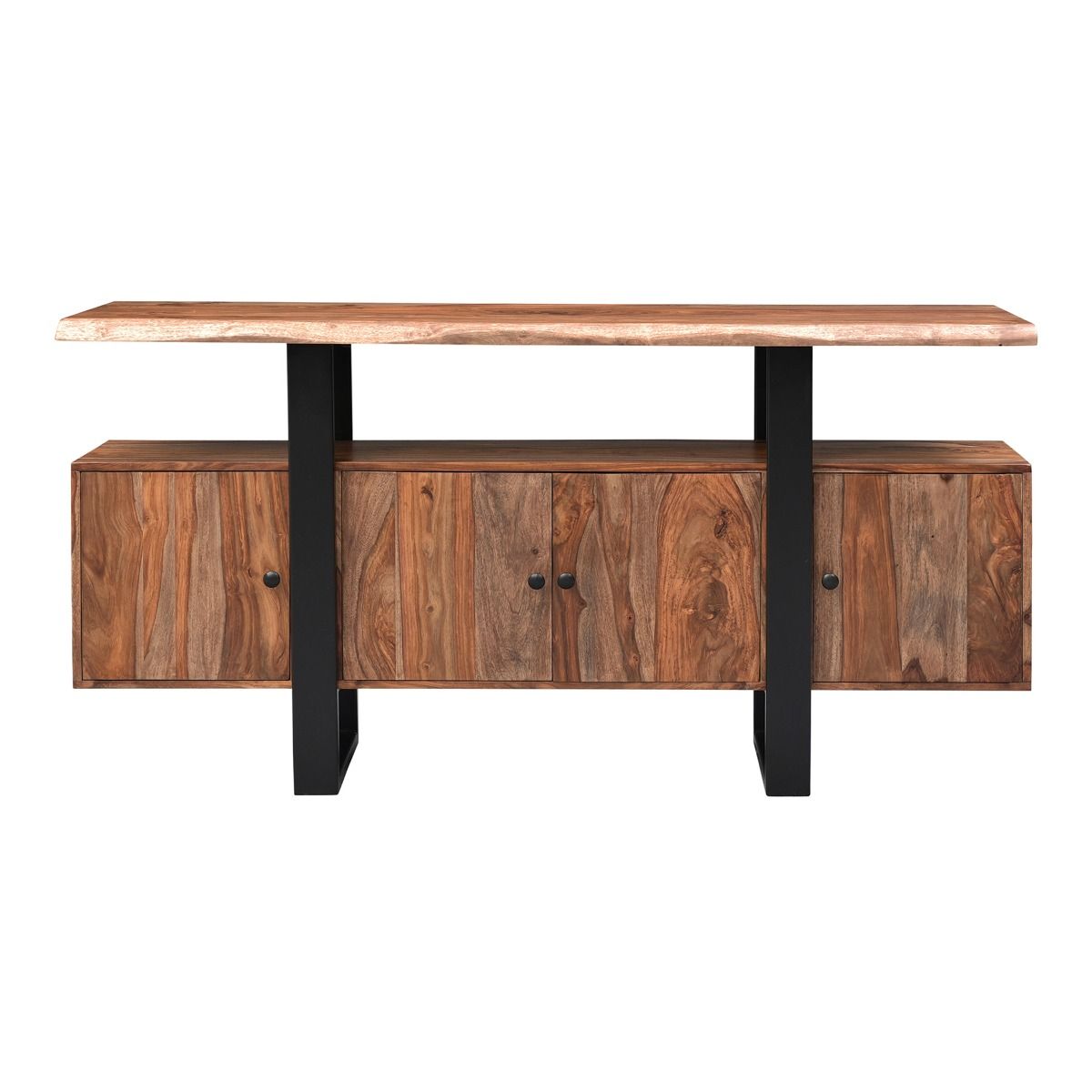 Miles 63" Live Edge Top Media Cabinet in Brownstone from Home Trends & Design - Luna Furniture