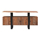 Miles 63" Live Edge Top Media Cabinet in Brownstone from Home Trends & Design - Luna Furniture