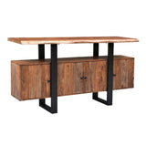 Miles 63" Live Edge Top Media Cabinet in Brownstone from Home Trends & Design - Luna Furniture