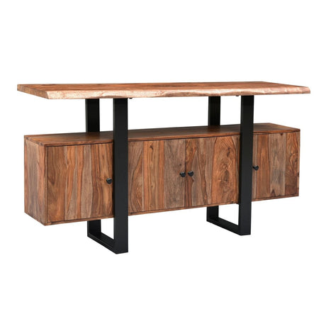 Miles 63" Live Edge Top Media Cabinet in Brownstone from Home Trends & Design - Luna Furniture