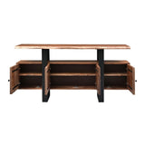 Miles 63" Live Edge Top Media Cabinet in Brownstone from Home Trends & Design - Luna Furniture
