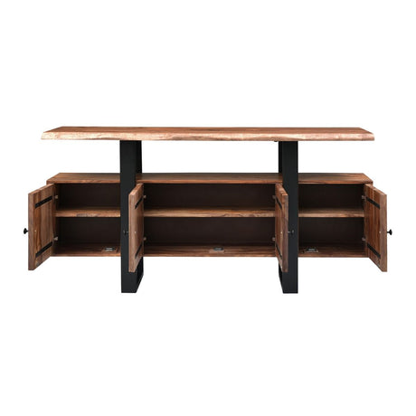 Miles 63" Live Edge Top Media Cabinet in Brownstone from Home Trends & Design - Luna Furniture