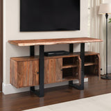 Miles 63" Live Edge Top Media Cabinet in Brownstone from Home Trends & Design - Luna Furniture