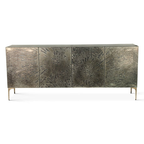 Mojave 83" Four Door Buffet in Desert Patina with Brass Base from Home Trends & Design - Luna Furniture