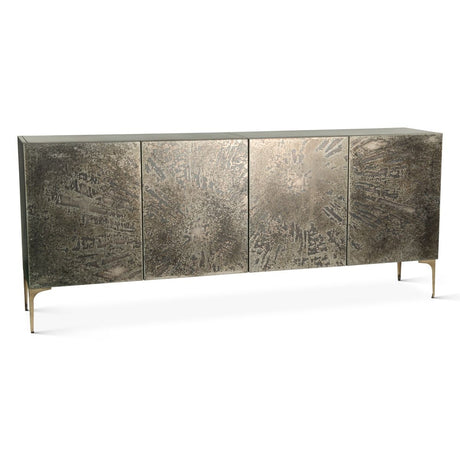 Mojave 83" Four Door Buffet in Desert Patina with Brass Base from Home Trends & Design - Luna Furniture