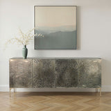 Mojave 83" Four Door Buffet in Desert Patina with Brass Base from Home Trends & Design - Luna Furniture