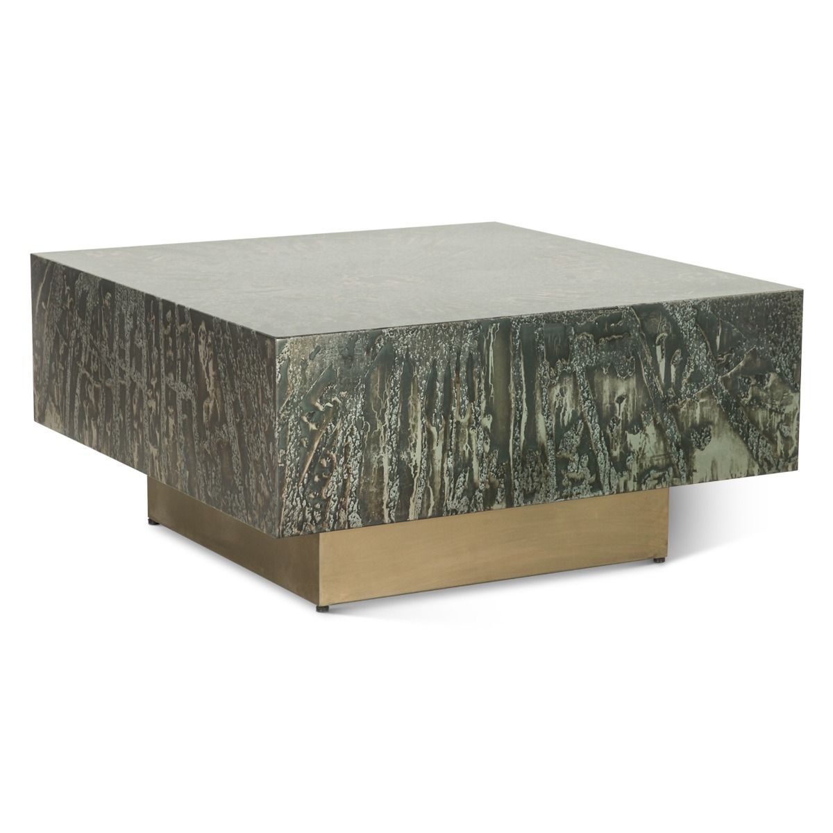 Mojave 35" Coffee Table in Desert Patina with Brass Base from Home Trends & Design - Luna Furniture