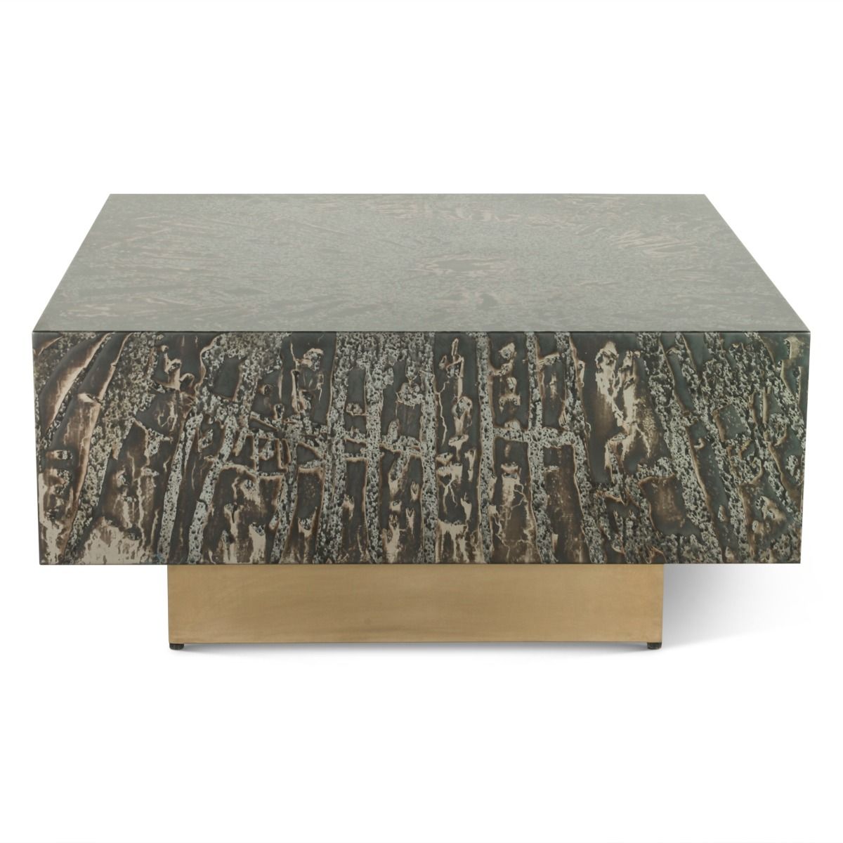 Mojave 35" Coffee Table in Desert Patina with Brass Base from Home Trends & Design - Luna Furniture