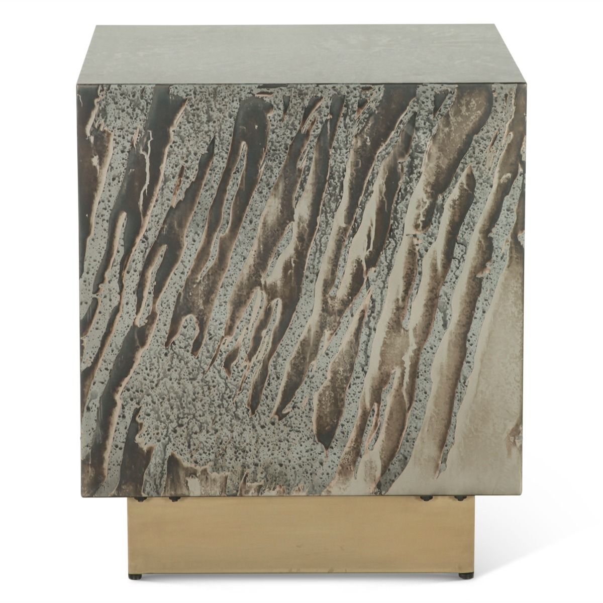 Mojave 20" Side Table in Desert Patina with Brass Base from Home Trends & Design - Luna Furniture
