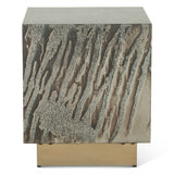 Mojave 20" Side Table in Desert Patina with Brass Base from Home Trends & Design - Luna Furniture