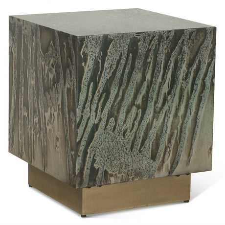 Mojave 20" Side Table in Desert Patina with Brass Base from Home Trends & Design - Luna Furniture
