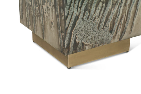 Mojave 20" Side Table in Desert Patina with Brass Base from Home Trends & Design - Luna Furniture