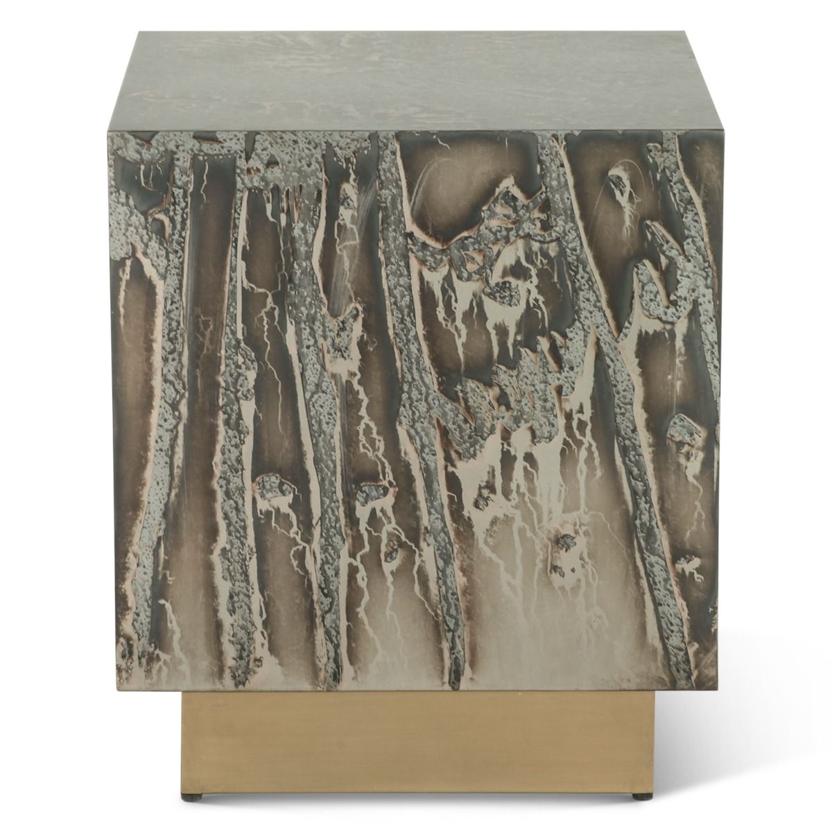 Mojave 20" Side Table in Desert Patina with Brass Base from Home Trends & Design - Luna Furniture