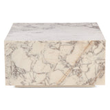 Nile 32" Drum Coffee Table in Alabaster Marble from Home Trends & Design - Luna Furniture