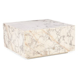 Nile 32" Drum Coffee Table in Alabaster Marble from Home Trends & Design - Luna Furniture